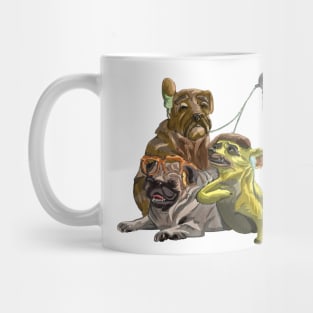 Dogs listening to the beat of their owners' hearts Mug